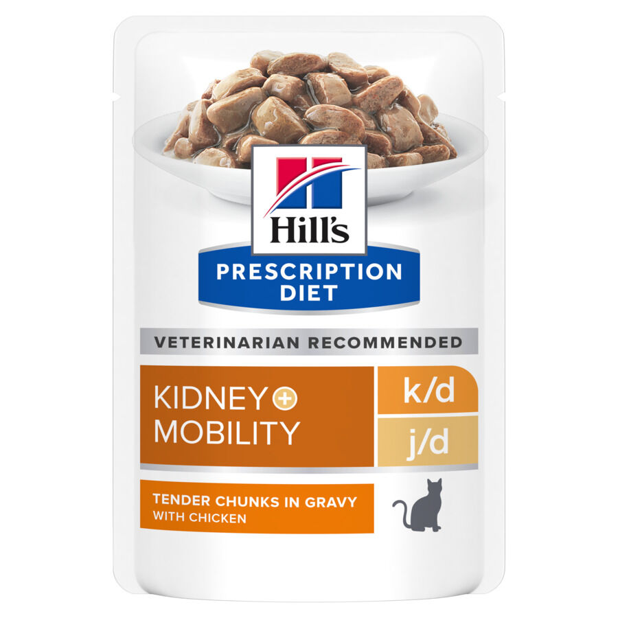 12 sobres x 85 g Hill's Prescription Diet k/d + Mobility j/d Pollo sobre para gatos, , large Imagen numero 2